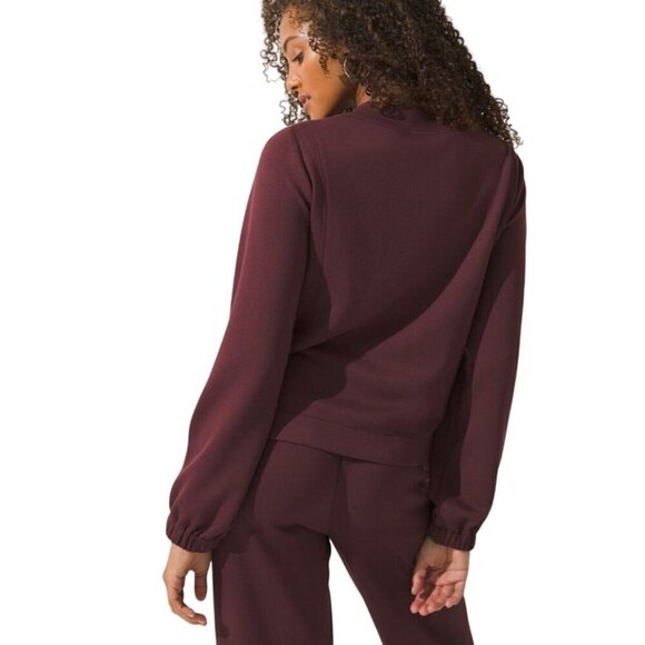 Soma Wknd Size S Soft Burgundy Red Tech Scuba Pullover Crewneck Sweatshirt - Picture 3 of 12